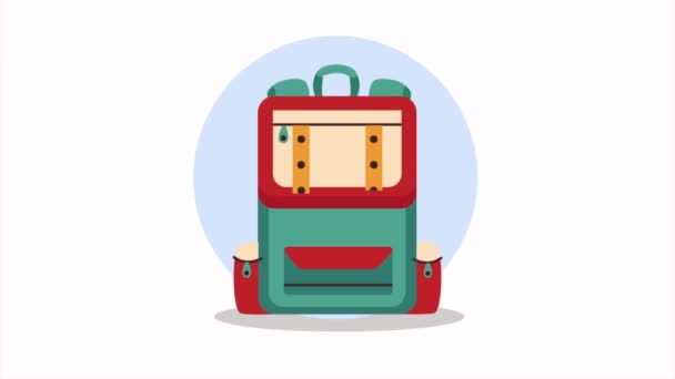 kemping utazási táska berendezés animáció, 4k videó animált - Felvétel, videó