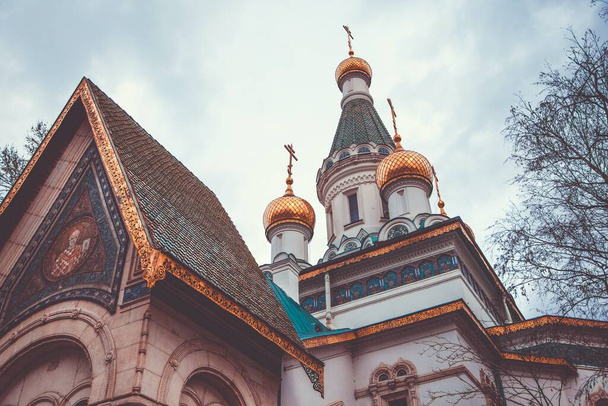 Kościół Rosyjski "Sveti Nikolay Mirlikiski" w Sofii, Bułgaria - Zdjęcie, obraz