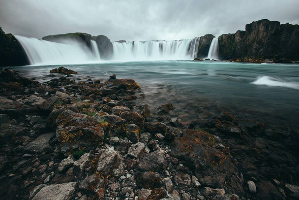 Godafoss Waterfall in the North of Iceland - Fotoğraf, Görsel