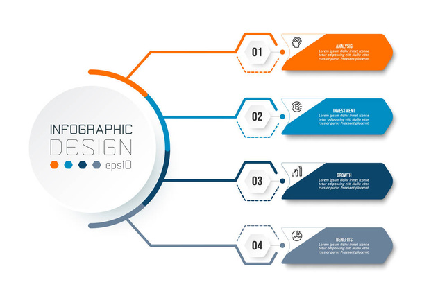 Infographic template business concept with diagram - Vector, imagen
