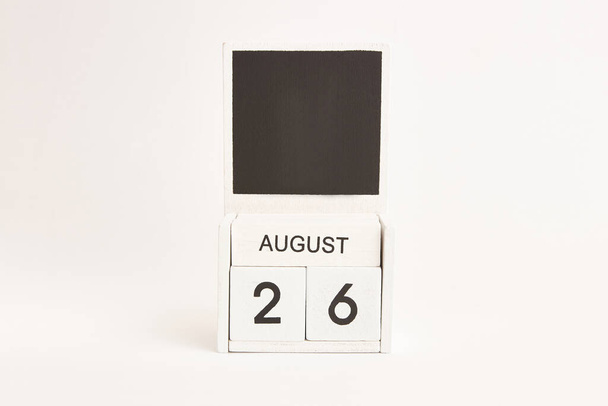 Calendar with the date August 26 and a place for designers. Illustration for an event of a certain date. - Photo, Image