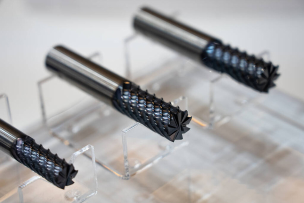 The flat or square solid carbide endmill tools.The cutting tool for CNC turning and milling machines. - Photo, Image