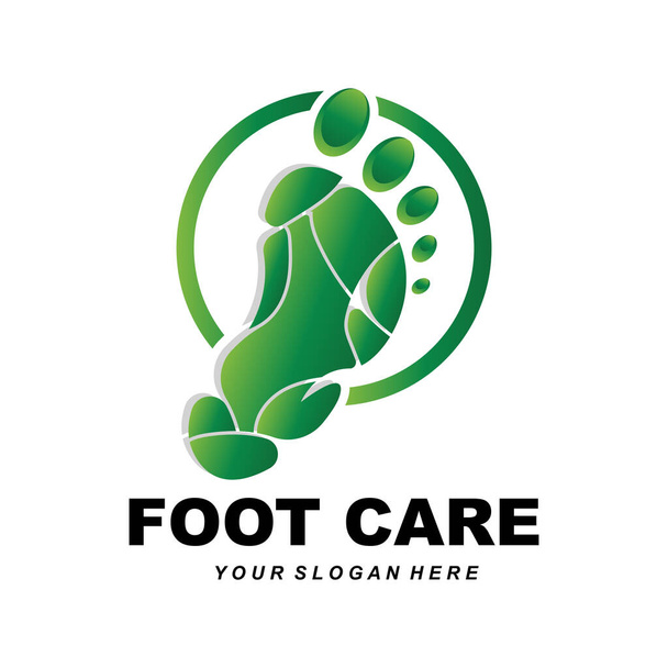 Foot Care Logo Design Health Illustration Woman Pedicure Salon Vector - ベクター画像