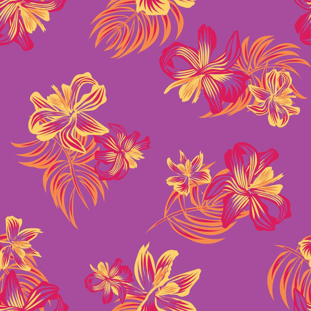 Oriental Floral seamless pattern background for fashion textiles, graphics, backgrounds and crafts - Vettoriali, immagini