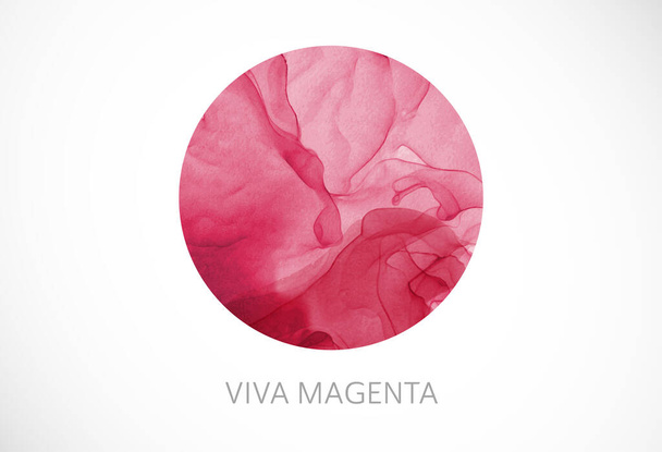 Color of the year 2023. Viva magenta circle for trend inspiration - Vector, imagen