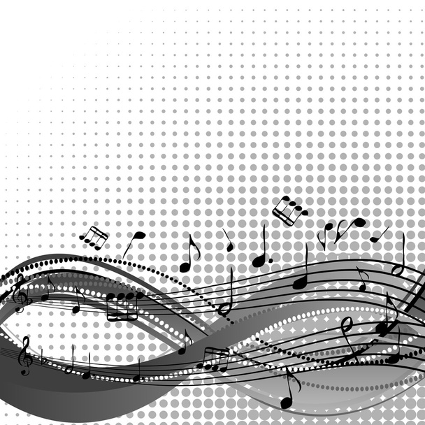 Background with stave and musical notes - Vector, Image