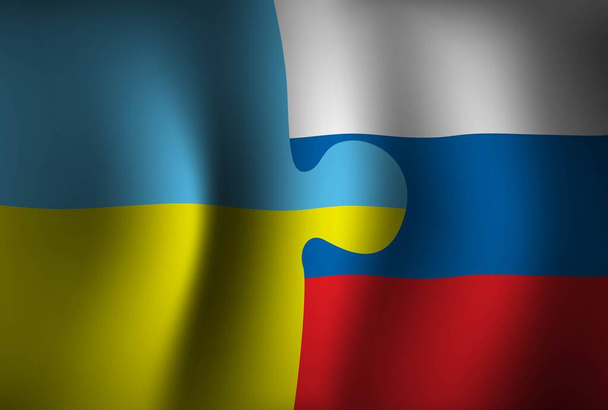 Ucrania y Rusia Combinados Unir fondo Ilustración - Vector, Imagen