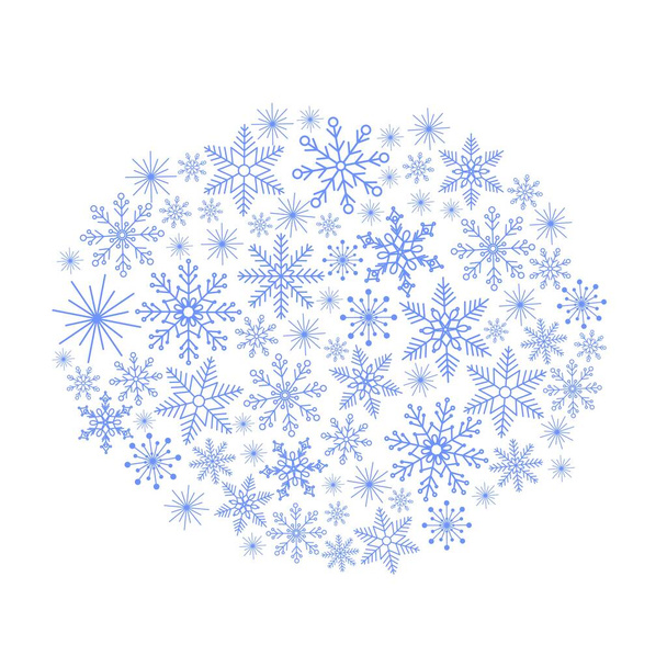 Copo de nieve nube sin forma simple Navidad celebración celebración decoración vector ilustración, plantilla de concepto de invierno para tarjeta de felicitación, invitación, cartel, diseño de la bandera - Vector, imagen