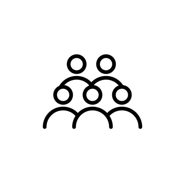 Иконка группы изолированная символьная векторная иллюстрация. Пять человек собрали иконы. Черно-белый векторный дизайн  - Вектор,изображение