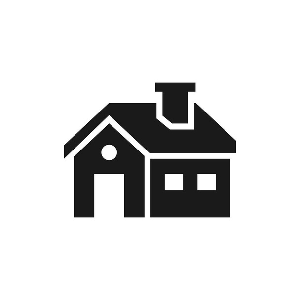 換気と煙突付きの家のアイコン。ロケーションプランベクトルのシンボル - ベクター画像