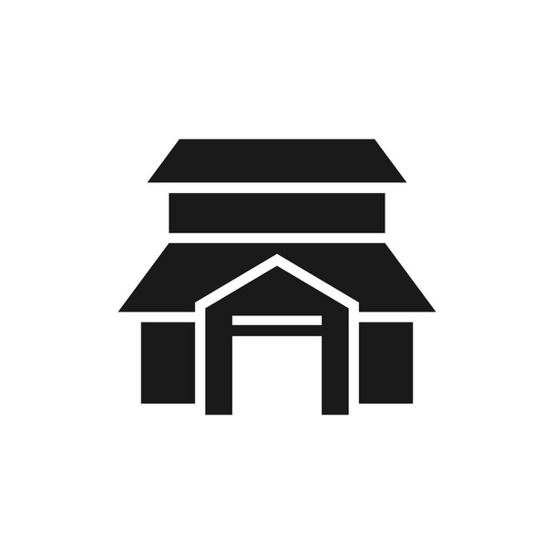 wielopiętrowa ikona budynku z bramą. Symbol planu lokalizacji - wektor - Wektor, obraz