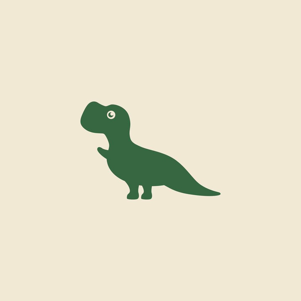 roztomilý zelený Dinosaurus Tyrannosaurus T-Rex ikona logo ilustrace - Vektor, obrázek