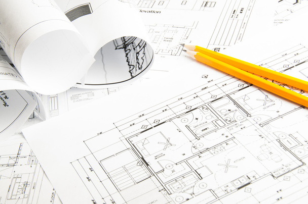 Construction planning drawings - Фото, изображение