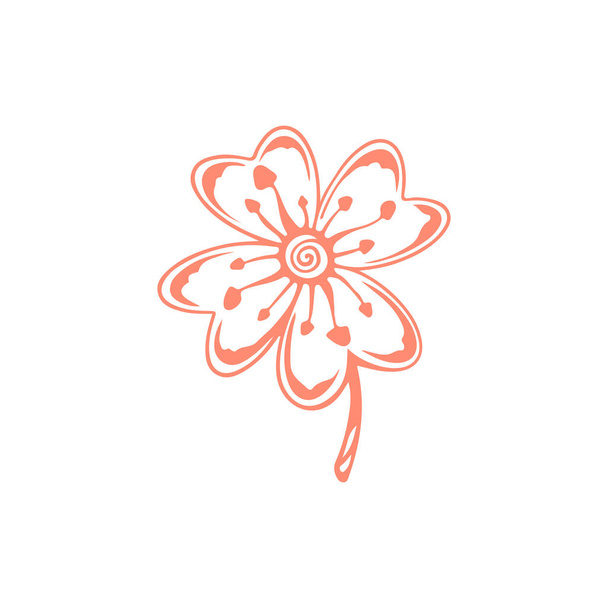 ilustração vetorial de uma flor rosa bonita - Vetor, Imagem