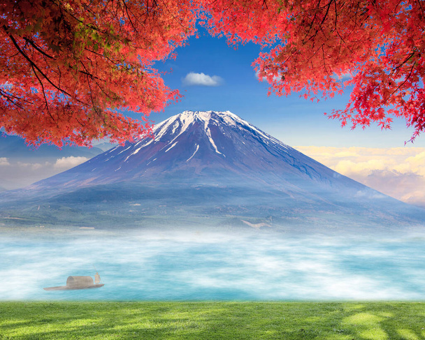 La representación 3d de buena vista con hermoso monte fuji - Foto, Imagen