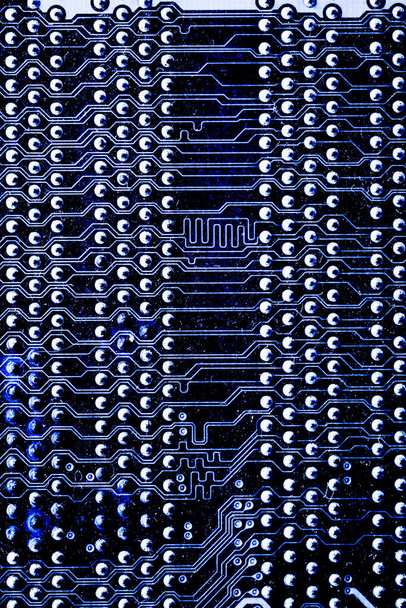 Abstrakt, Nahaufnahme des Mainboard Electronic Hintergrunds. (Logikplatine, CPU-Motherboard, Schaltung, Systemplatine, Mobo) - Foto, Bild