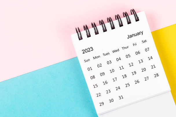 January 2023 Monthly desk calendar for 2023 year on beautiful background. - Fotografie, Obrázek