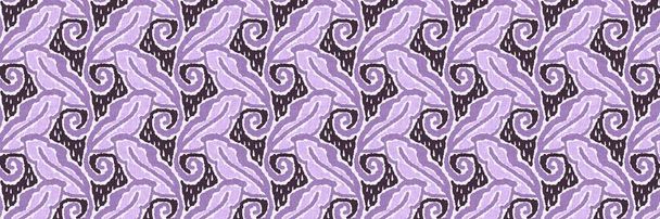 性中立紫色の葉はシームレスラスター境界を残します。シンプルな気まぐれな2トーンパターン。子供の保育園壁紙やスキャンディ｜print - 写真・画像