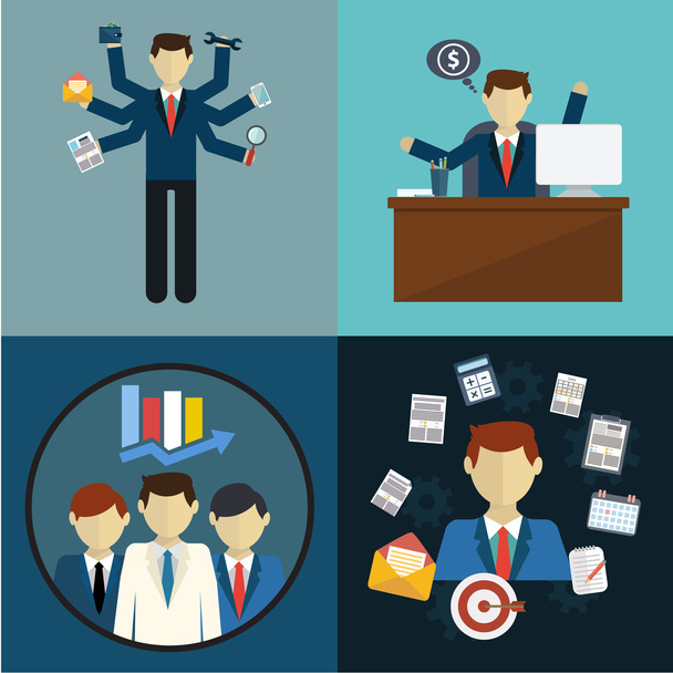 Human resources and self-development. Modern business - vector illustration - Vector, Image
