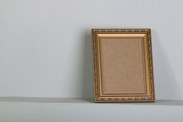 golden photo frame with space - Photo, Image