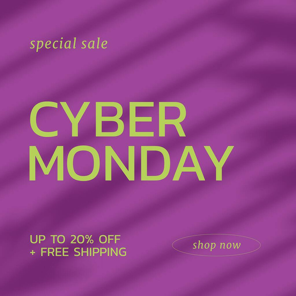Image of cyber monday on yellow and pink background. Online shopping, sales, promotions, discount and cyber monday concept. - Fotografie, Obrázek
