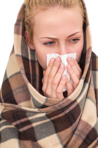 Belirtiler grip olan bir kadın - Fotoğraf, Görsel