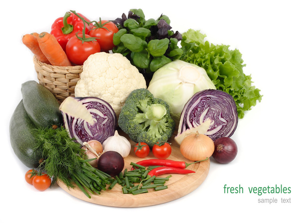 Fresh vegetables on a white background. - Photo, Image
