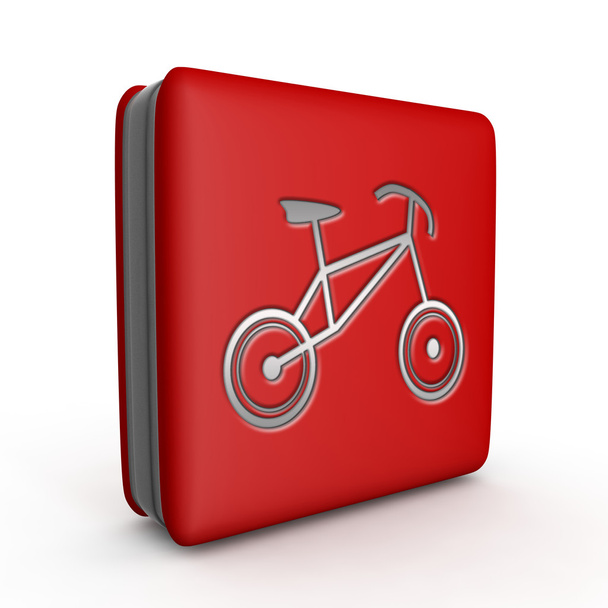 Bicicleta icono cuadrado sobre fondo blanco
 - Foto, Imagen