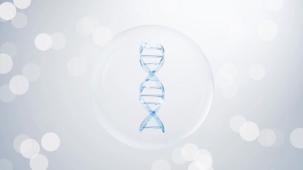 ADN con fondo blanco, representación 3d. - Metraje, vídeo