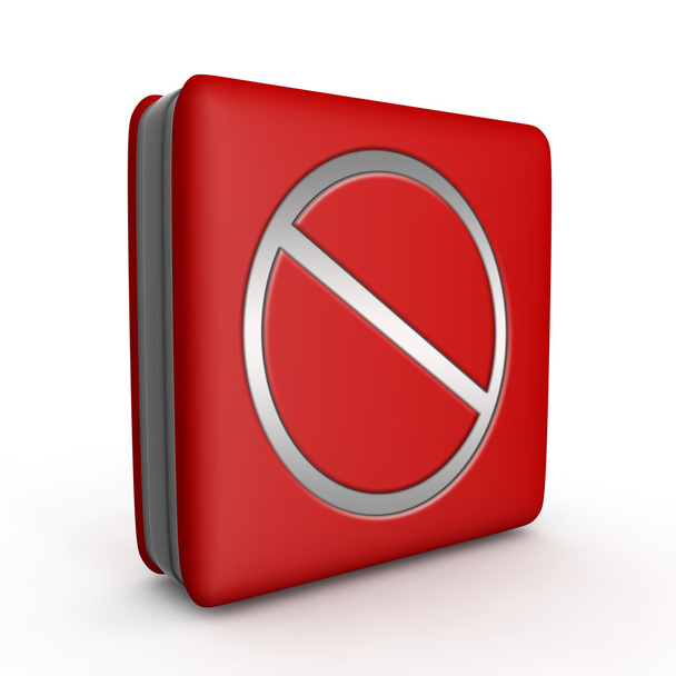 Prohibir icono cuadrado sobre fondo blanco
 - Foto, imagen