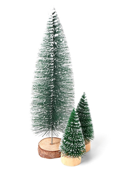 Decorative Christmas trees on white background - Photo, Image