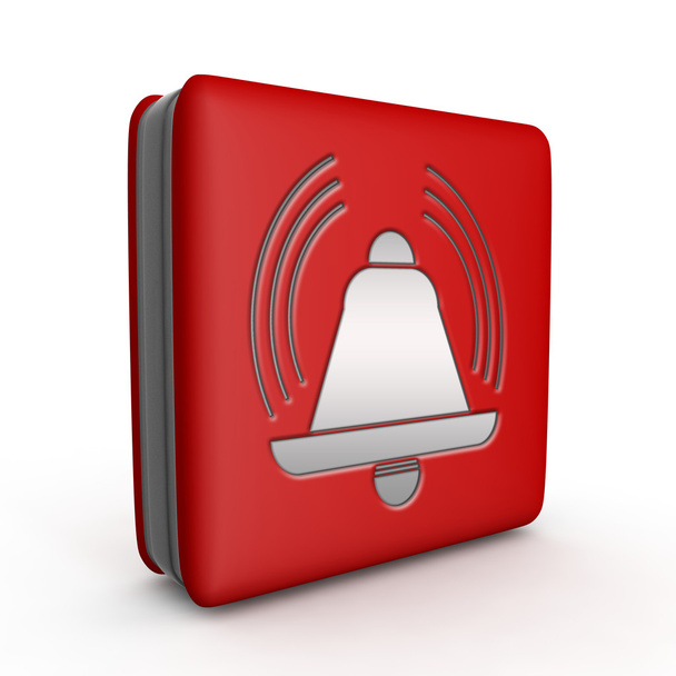 alarm square icon on white background - Photo, Image