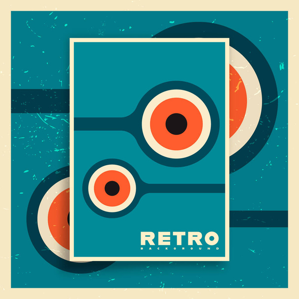 Retro grunge texture background with vintage minimal design Vector illustration. - Vetor, Imagem