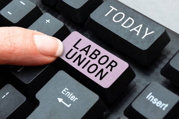 Konzeptionelle Darstellung Labor Union, Internet-Konzept Regeln in Bezug auf Rechte und Pflichten der Arbeitnehmer - Foto, Bild