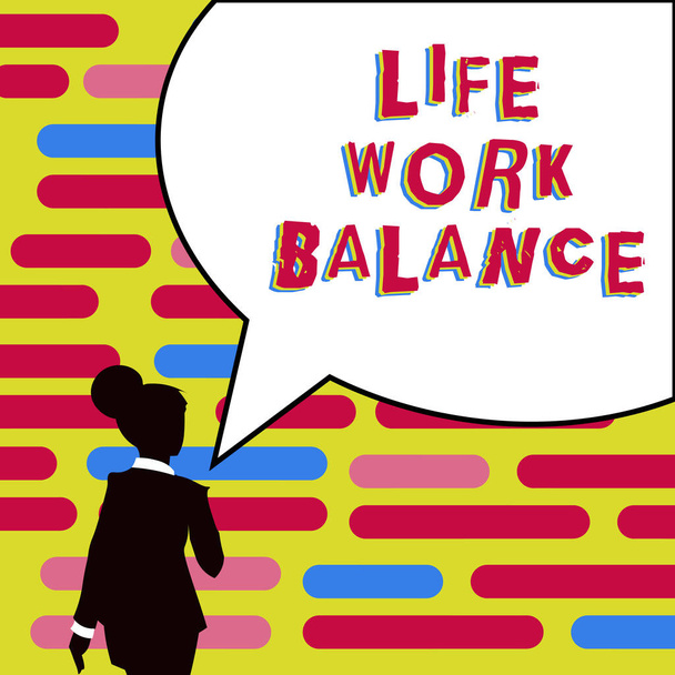 Texto para caligrafia Life Work Balance, Word Escrito sobre as necessidades da pessoa de estabilidade entre seu trabalho e tempo pessoal - Foto, Imagem