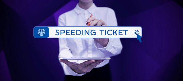 Inspiration showing sign Speeding Ticket, Business idea psychological test for the maximum speed of performing a task - Photo, Image