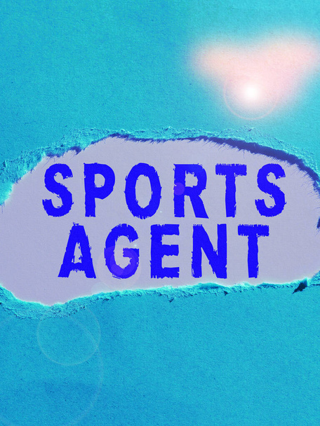 Exibição conceitual Sports Agent, Business overview person gerencia recrutamento para contratar melhores jogadores esportivos para uma equipe - Foto, Imagem