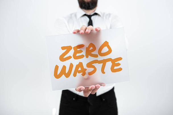 Wyświetlacz koncepcyjny Zero odpadów, koncepcja Internetu Odpowiedzialność przemysłowa obejmuje kompostowanie, recykling i ponowne wykorzystanie - Zdjęcie, obraz
