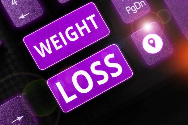 Tekstbord met gewichtsverlies, Internet Concept Vermindering van Body Fluid Muscle Mass Reduce Fat Dispose Weefsel - Foto, afbeelding
