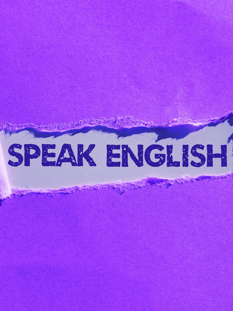 Εννοιολογική λεζάντα Μιλήστε Αγγλικά, Επιχειρηματική προσέγγιση Μελετήστε μια άλλη ξένη γλώσσα σε απευθείας σύνδεση λεκτικά μαθήματα - Φωτογραφία, εικόνα