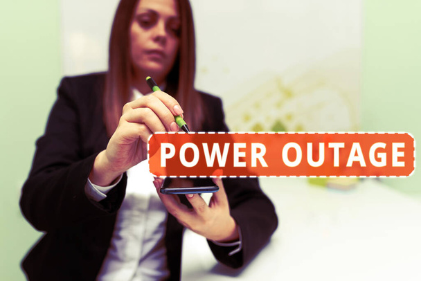 手書きサイン｜Power Outage, Wordに書かれた目標を達成するためのピアに影響を与える能力 - 写真・画像