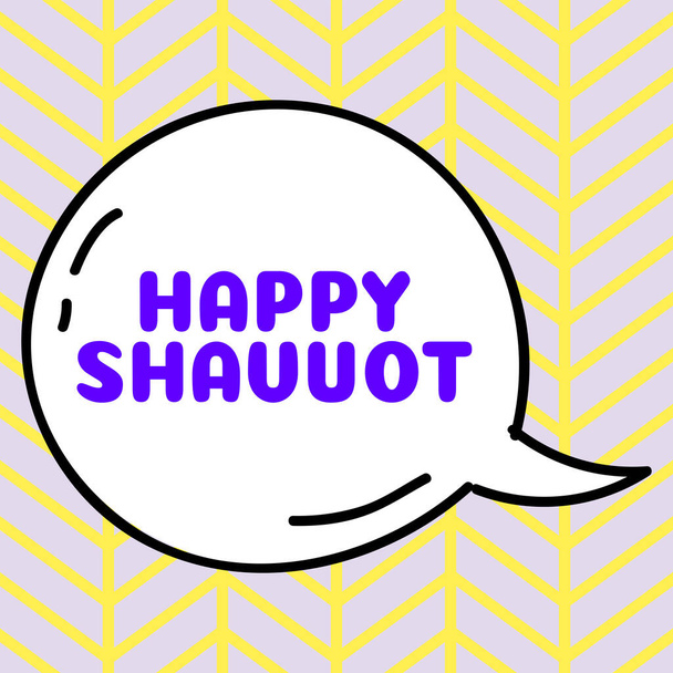Ispirazione mostrando segno Happy Shavuot, Business overview Festa ebraica commemorativa della rivelazione dei Dieci Comandamenti - Foto, immagini