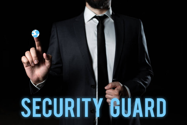 Inspiration zeigt Zeichen Security Guard, Internet-Konzept-Tools zur Verwaltung mehrerer Sicherheitsanwendungen - Foto, Bild
