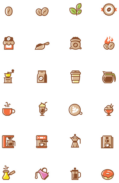 Kaffee-Icon-Set - Vektor, Bild