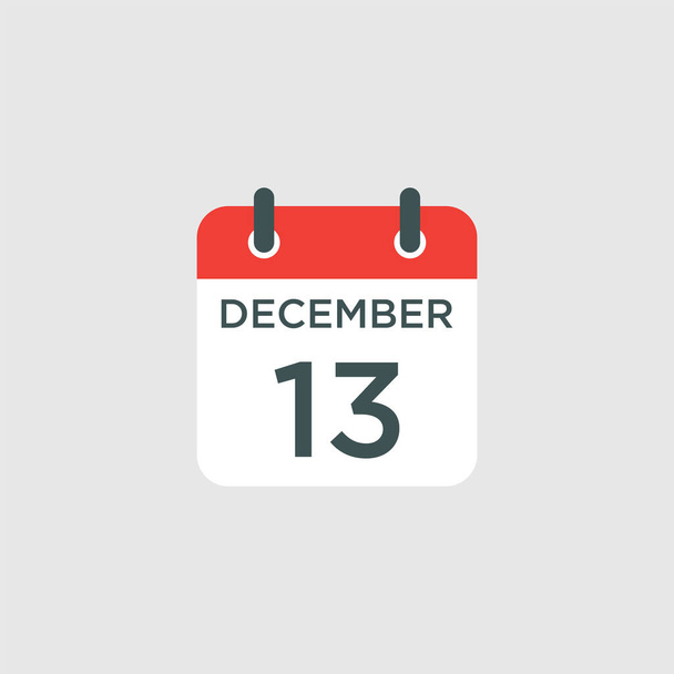 Takvim - 13 Aralık ikon illüstrasyonu izole vektör işareti sembolü - Vektör, Görsel