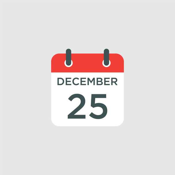 calendario - 25 dicembre icona illustrazione isolato segno vettoriale simbolo - Vettoriali, immagini