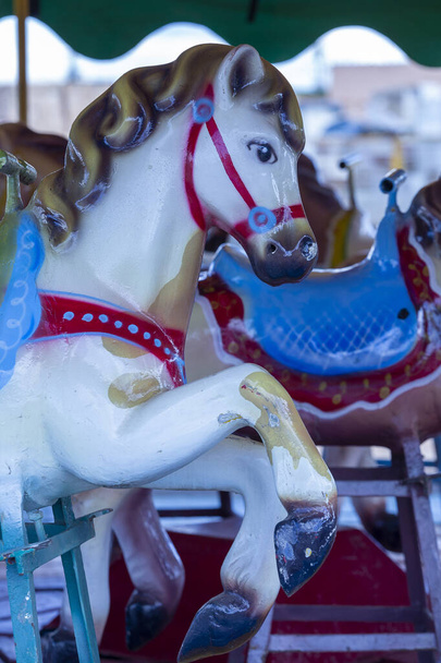 Carousel in a amusement park in countryside of Brazil - Photo, Image