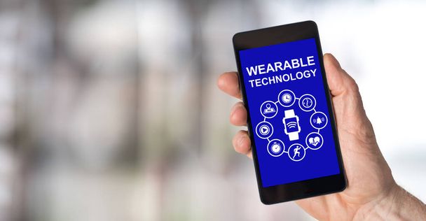 Smartphone screen displaying a wearable technology concept - Photo, Image