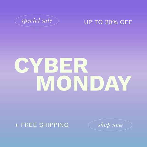 Image of cyber monday on lilac background. Online shopping, sales, promotions, discount and cyber monday concept. - Fotó, kép