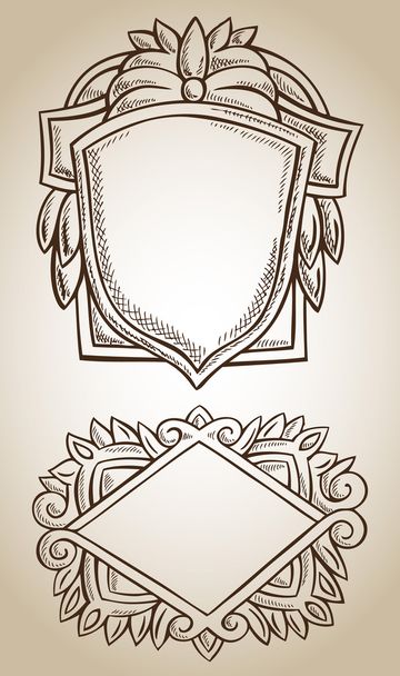 border frame engraving ornament - Vettoriali, immagini